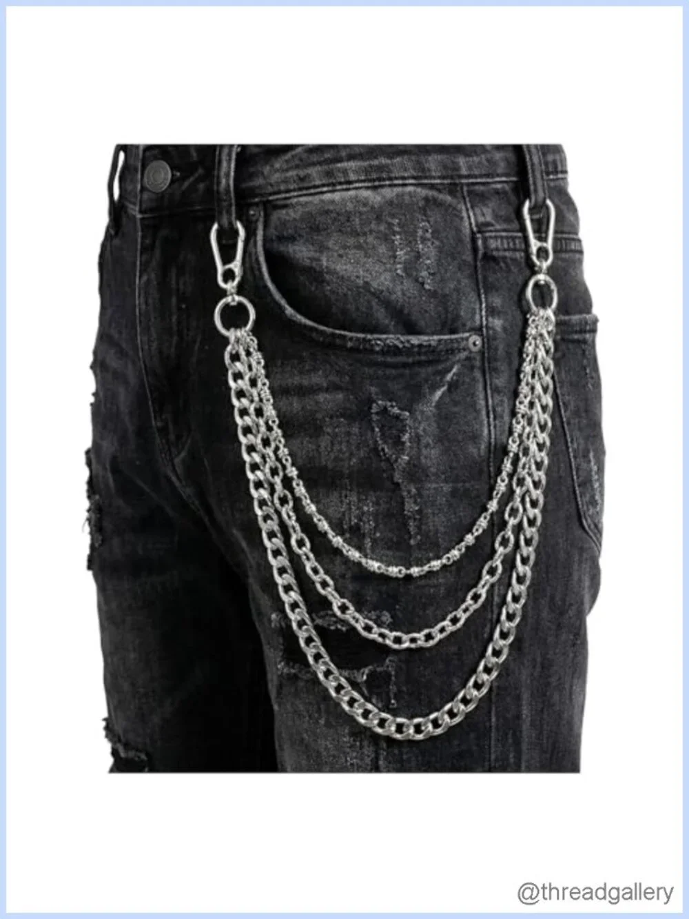 Stainless Steel Pants Chain Punk Biker Hip Hop Jean Wallet Accessory